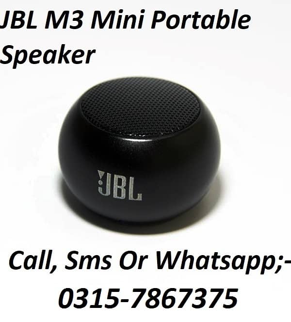 JBL M3 Mini Portable Speaker New Box Packed Home Delivery Allover Pak 0