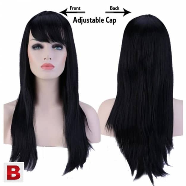 Long Straight Hairstyle Women Wigs Black brown 1