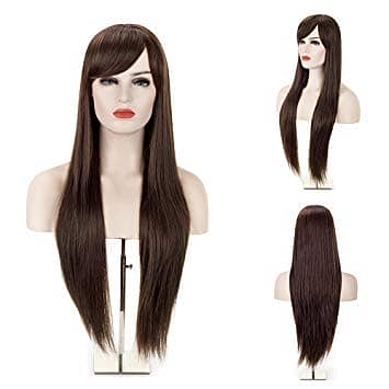 Long Straight Hairstyle Women Wigs Black brown 3