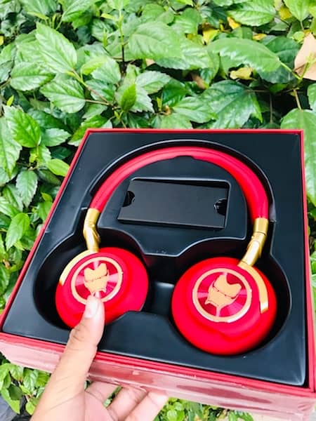 New the Avengers 4 Iron Man Wireless bluetooth Headset red stereo 1