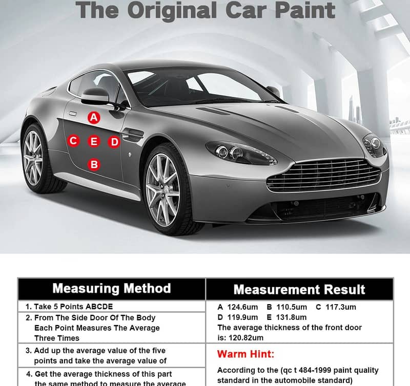 Car Paint Tester Thickness checker Gauge R&D TC200 0.1 micron/0-1500 8