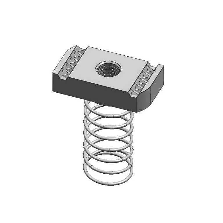 Unistruct channel/ conduit solar frame structure spring nut end bush 2