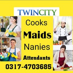 Maids, Attendants, Babysitters and Chefs Available THCS Pvt