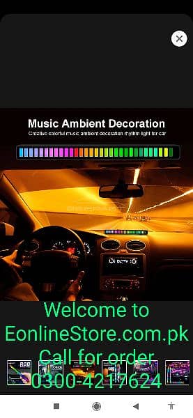 RGB Pickup Light Car Mounted Music Spectrum Light Voice Control Rh 1