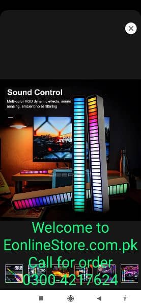 RGB Pickup Light Car Mounted Music Spectrum Light Voice Control Rh 2