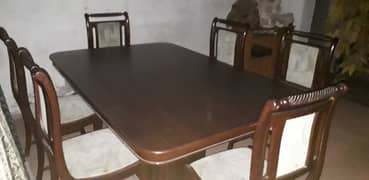 Deyaar wood and chipboard with 6 chair dining table set