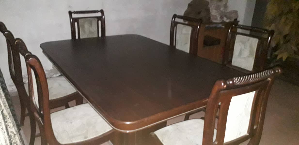 Deyaar wood and chipboard with 6 chair dining table set 0