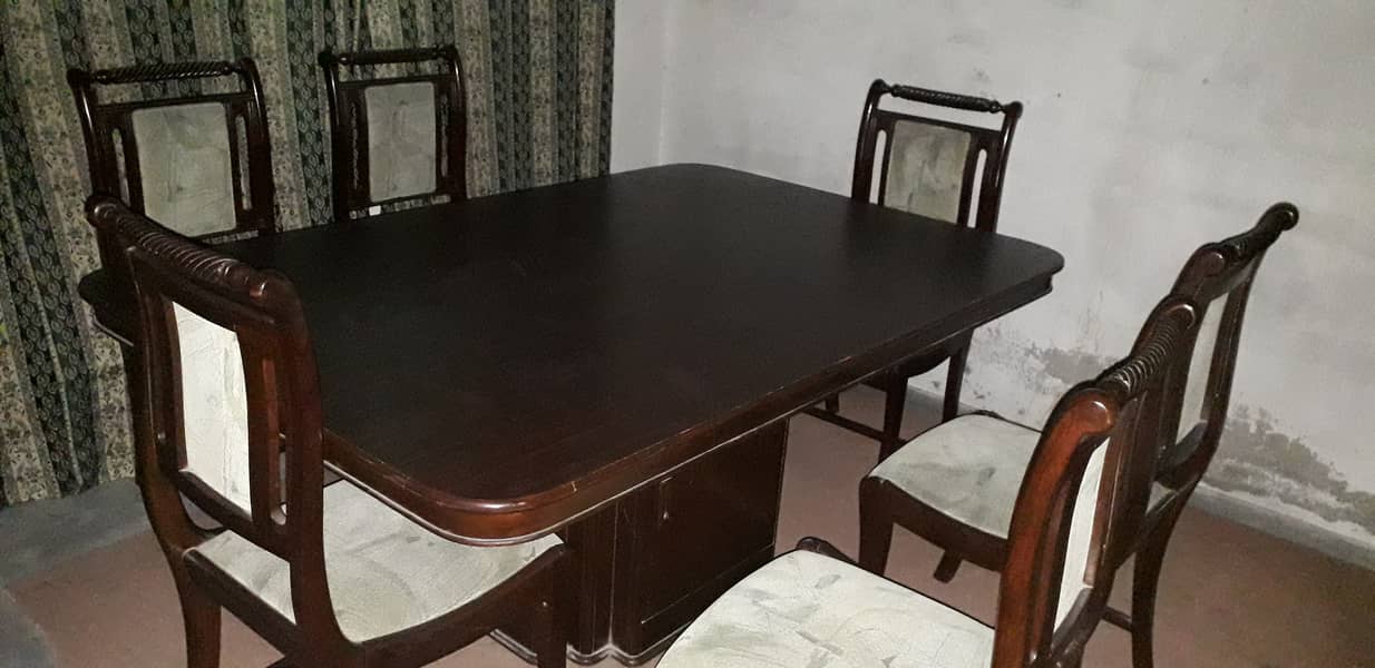 Deyaar wood and chipboard with 6 chair dining table set 7