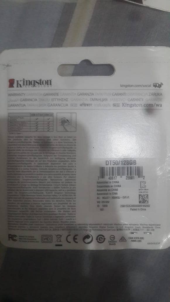 Kingston 128 GB Original USB Each 2000/- 1