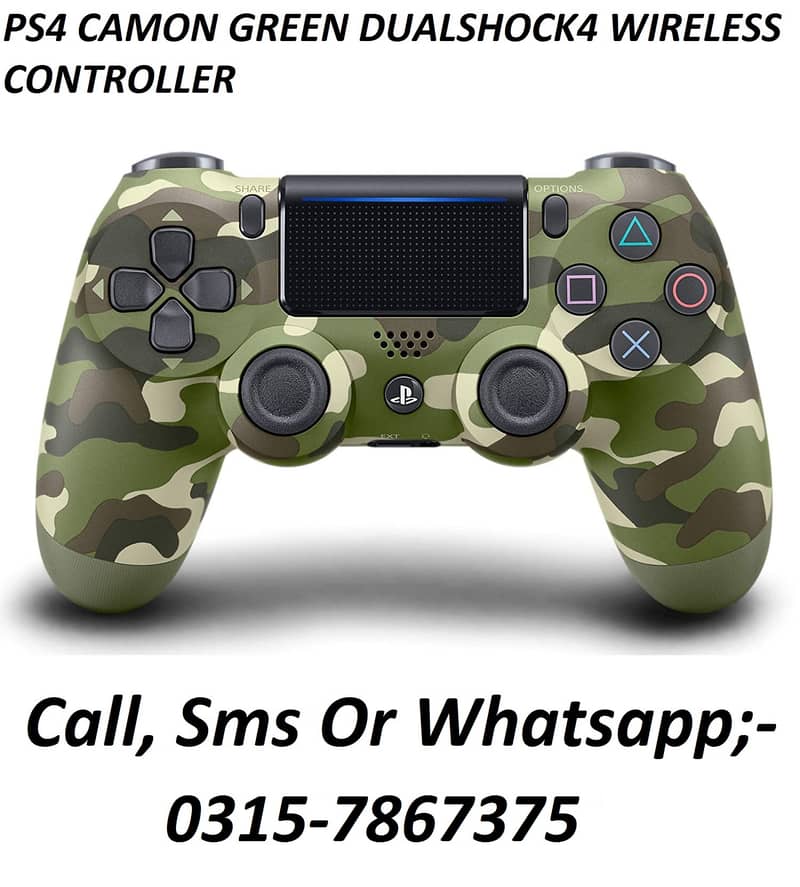 PS4 Jet Black CAMON GREEN DUALSHOCK4 WIRELESS CONTROLLER Play Station 2