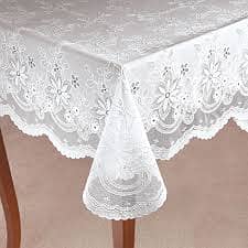 Vinyl Lace Tablecloth Protects Tablecover 3