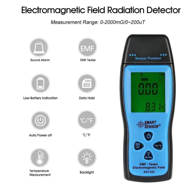 EMF Tester SMART SENSOR  Mini Digital LCD AS1392 Electromagnetic Field 0