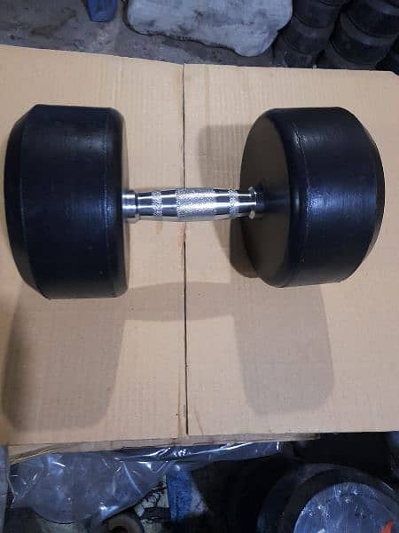 12 12 24kg Rubber Coated Dumbbells Gym Fitness 1013520139