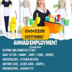 Maid,baby sitter,helper & all domestic staff available