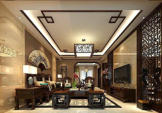 Pop ceiling work /Wall paneling/Best Roof 3D Fall ceiling Design 7