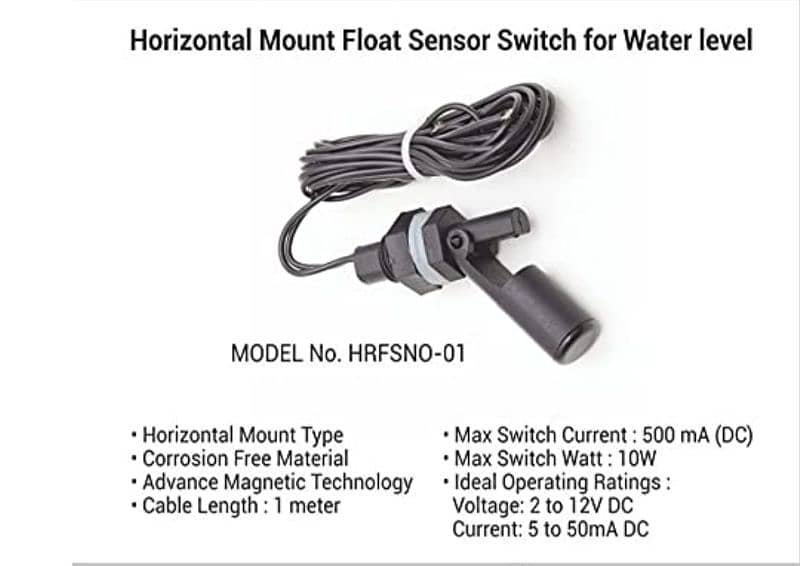 Horizontal mount Float sensor switch for water Level 0