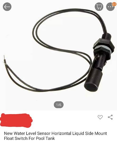 Horizontal mount Float sensor switch for water Level 1