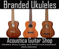 Branded ukuleles collection at Acoustica Guitar Shop 0