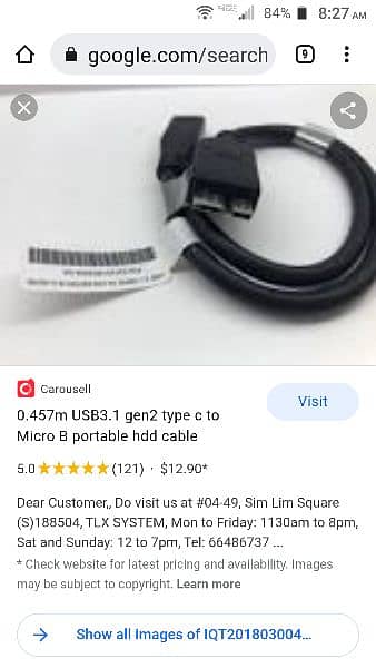 USB C 3.1 Gen 2 external hard drive cable 0