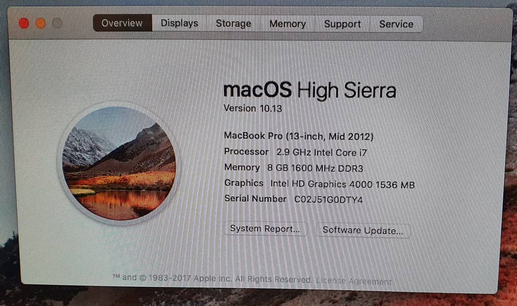 MacBook Pro 13-inch Mid 2012 Core i7 2.9GHz - 8GB DDR3 RAM - 640GB HD 8