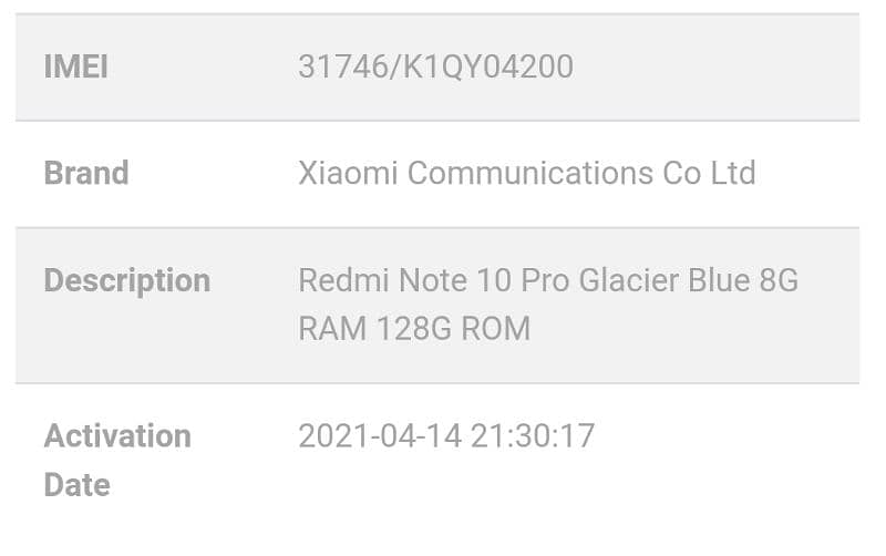Redmi Note 10 Pro 8gb Ram, warranty till may 8