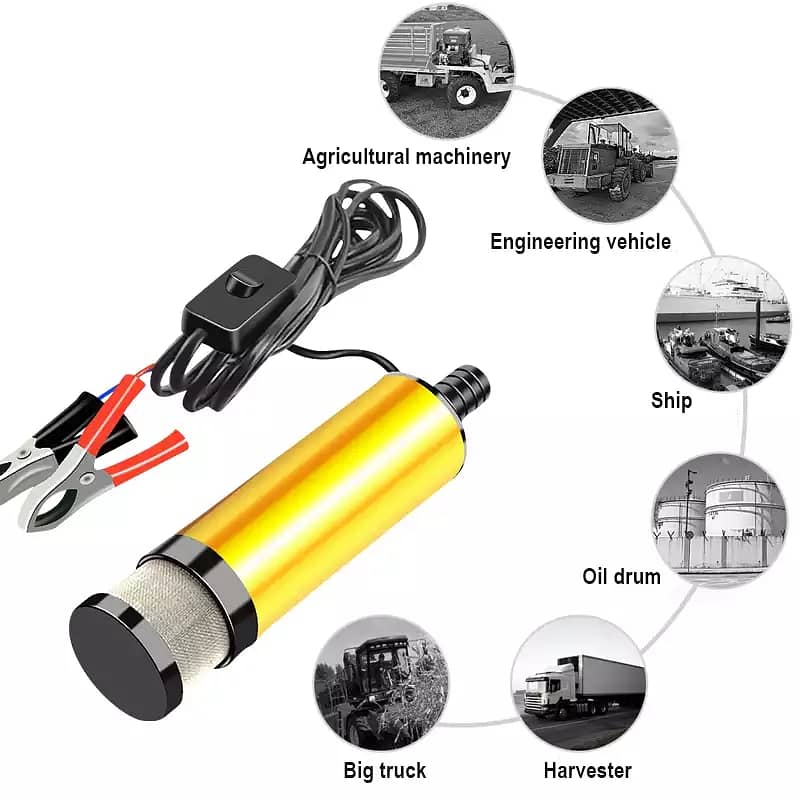 DC 12V Electric Fuel Oil Diesel Water Transfer Submersible Solar Pump 1