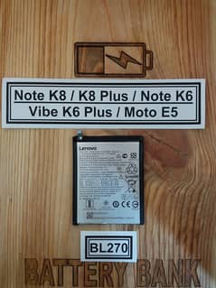 Note K8 Note K8 Plus Note K6 Vibe K6 Plus Motorola Moto E5 Battery