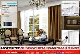 Motorized Sliding Curtains / Wifi Roman Blinds