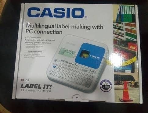 Casio KL G2 box pack label printer for bar code nd logo design 0