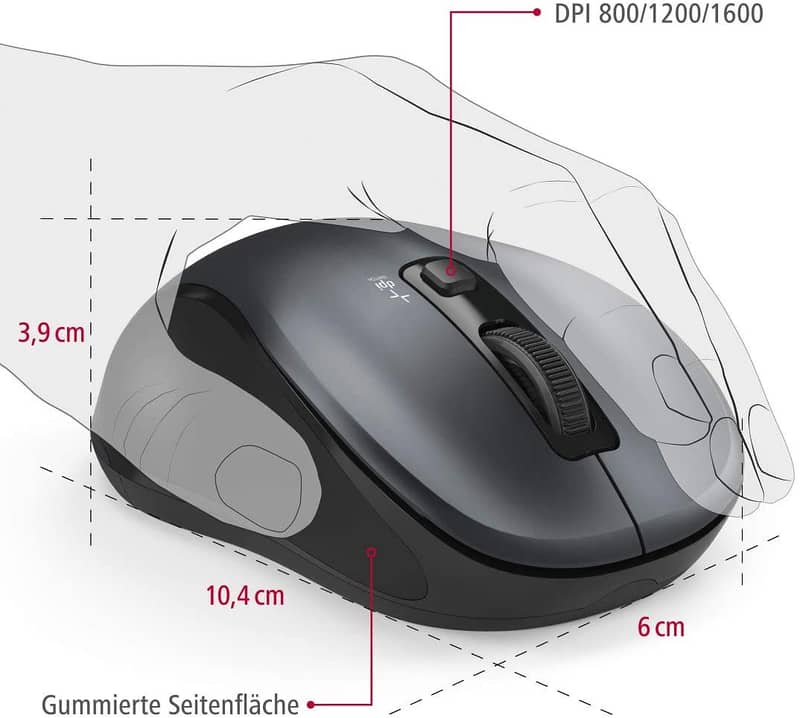HAMA Canosa Bluetooth Mouse Anthracite uk IMPORT 1