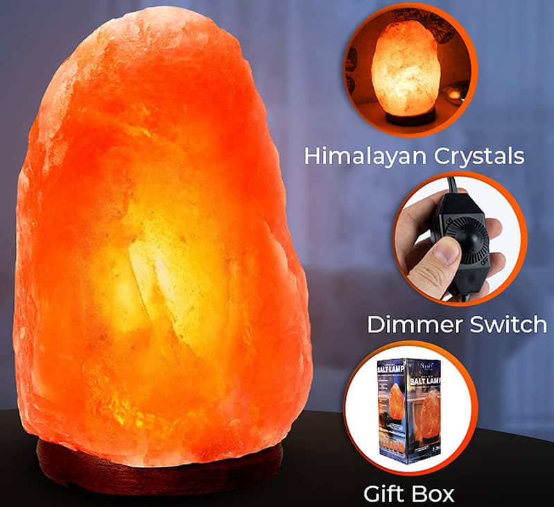 Nyxi 2-3 KG Himalayan Salt Lamp with Dimmer Switch to Control 2