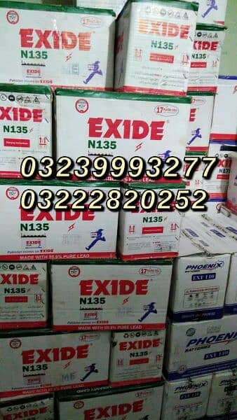 Exide N-135 New Ups#car battery Free home delivery nd battery fitting