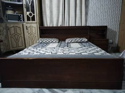 Double Bed with 2 Side Tables and Back