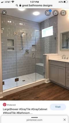 shower cabin and glass screen