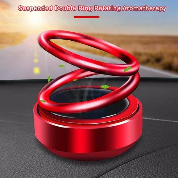 Solar Double Ring Rotating Car Perfume Air Freshener Air Purifier 3