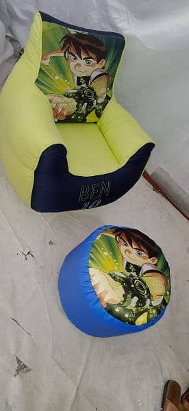 Kids Sofa  Bean Bags with footstool 7