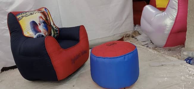 Kids Sofa  Bean Bags with footstool 9