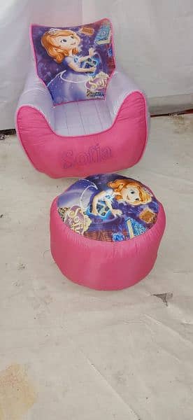 Kids Sofa  Bean Bags with footstool 12