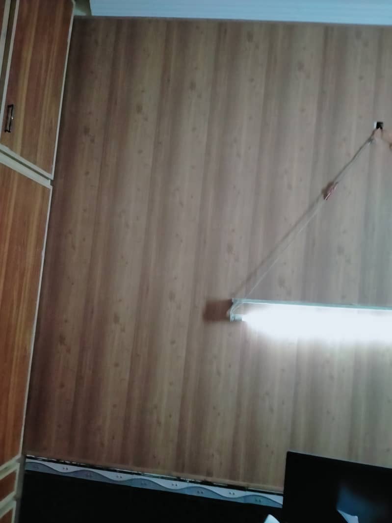 Pvc panel. pvc wallpaper. Blinds. wooden&vinyl floor. grass. ceiling 5