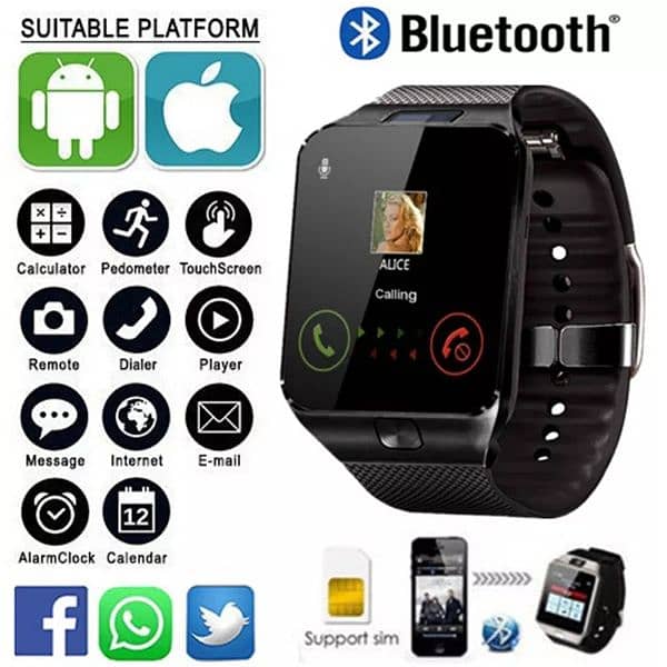 Gsm smart watch Sim support Ufone only 1
