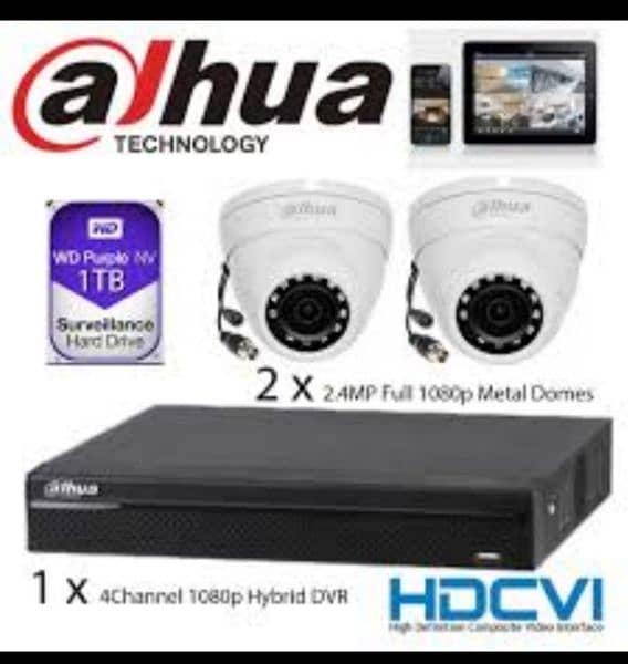Dahua Hikvision 2 camera 2 mp 4 channel dvr XVR cctv cable hard drive 0
