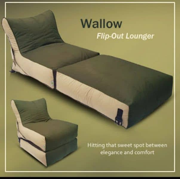 Wallow Bean Bag Bed Chair Multipurpose Flip out Sofa _ for office use 0