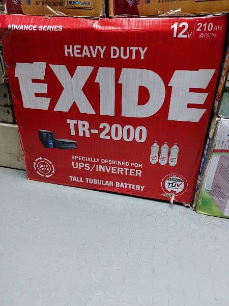 Exide Tall Tubular Battery TR 1500 TR 1800 TR 2500 0