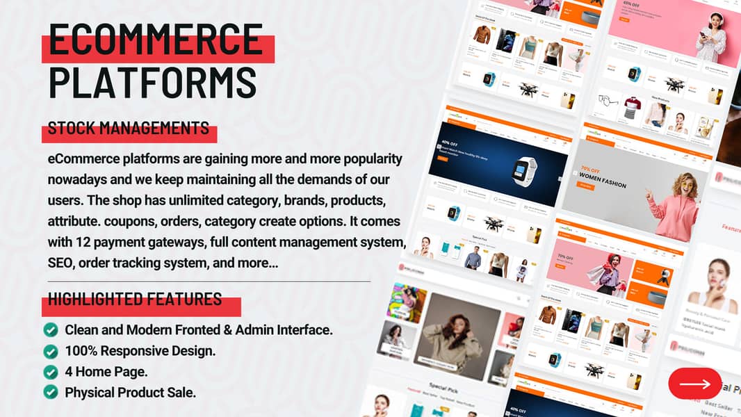 Single Vendor eCommerce Shopping Platform Laravel PHP (Framework) 4
