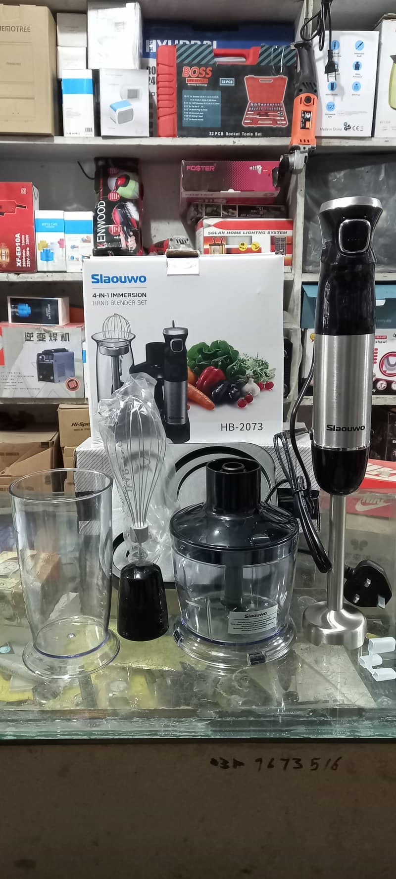 IMPORTED SLAOUWO 5-in-1Hand Blender set stainless Steel body 4