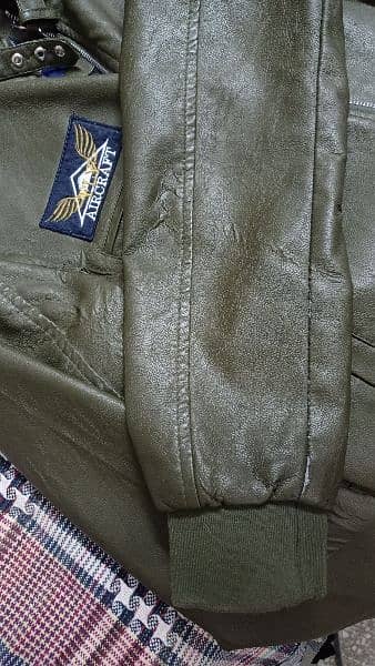 HIPSTER Leather jacket (green , aircraft 2014) size: Large (L) 7