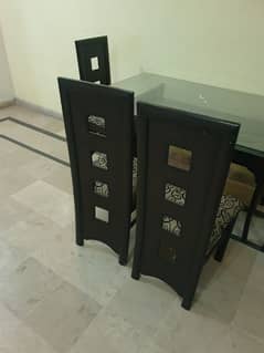 dining glass table with 4 chairs