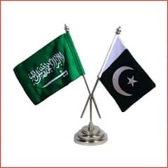 Pakistan Saudia dual table flag, executive 0