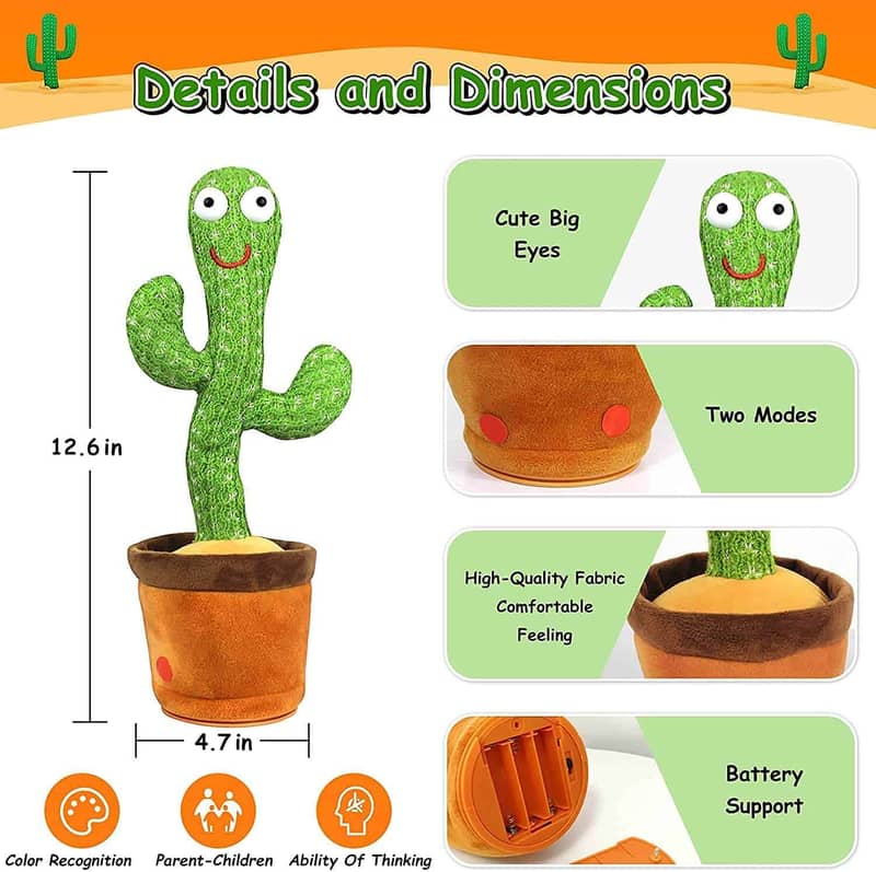 Dancing Cactus Plush Toy Electronic Shake Dancing Toy 1