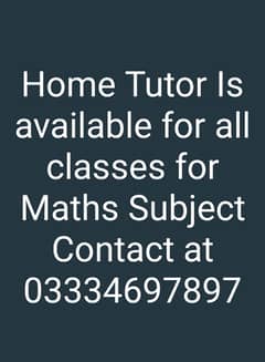 Maths home tutor